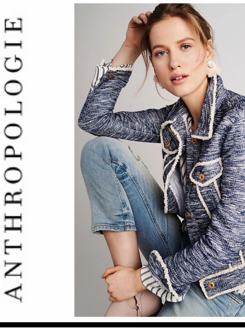 Anthropologie x ett twa Tweed Trucker Jacket
